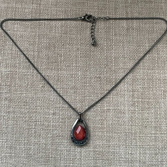 Women Necklace Fashion Jewelry Faux Stone Pendant Black Chain Necklace - Picture 6 of 11